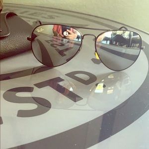 Ray Bans Reflective black sunglasses! Like new!